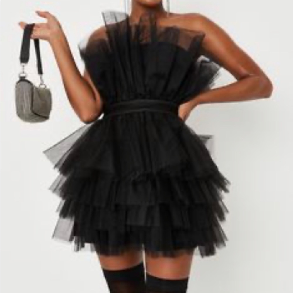 Black tulle dress